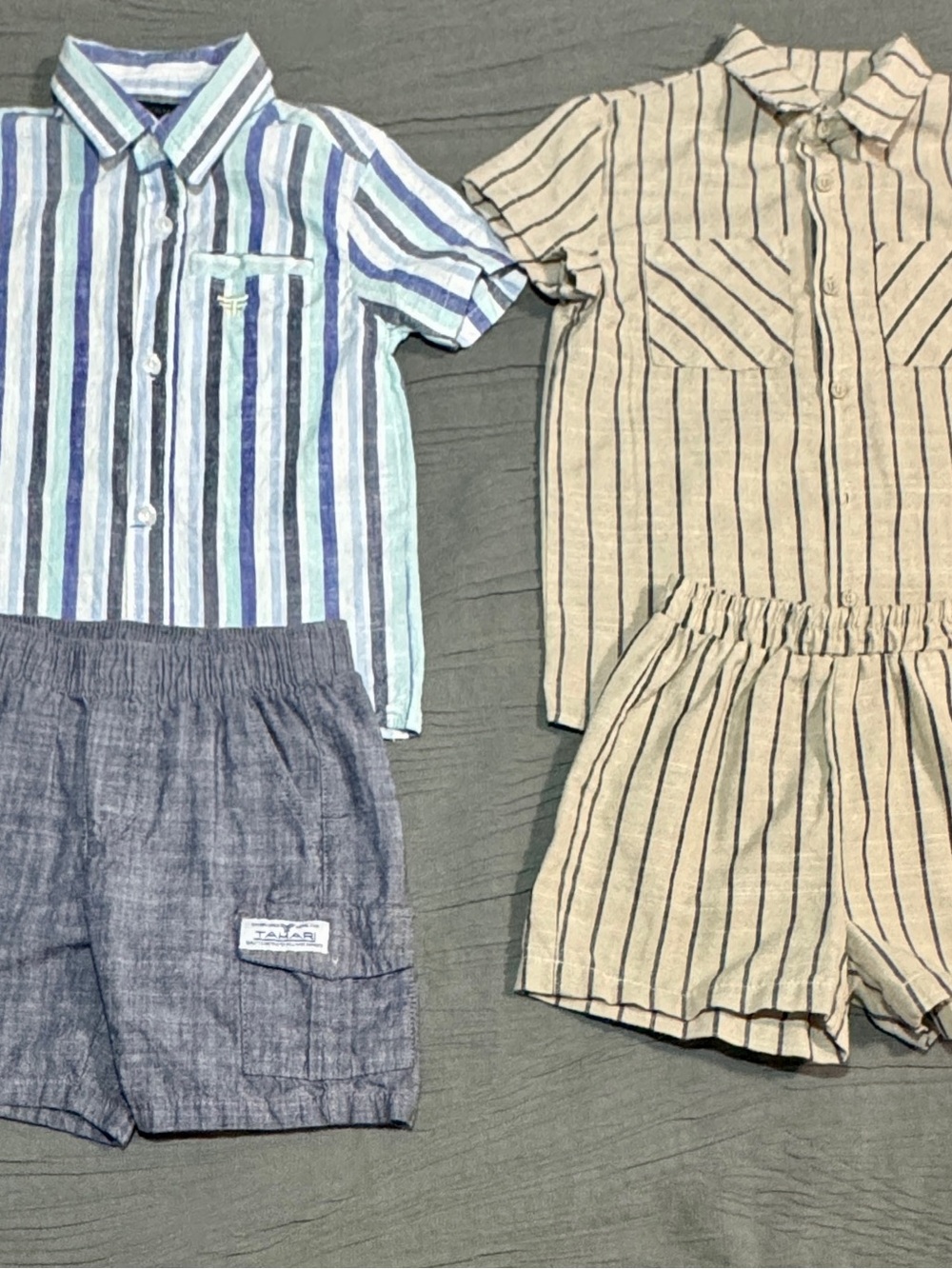 Tahari Boy 4T Short Sleeve Striped Shirt Shorts Outfit Lot 2-Piece Sets